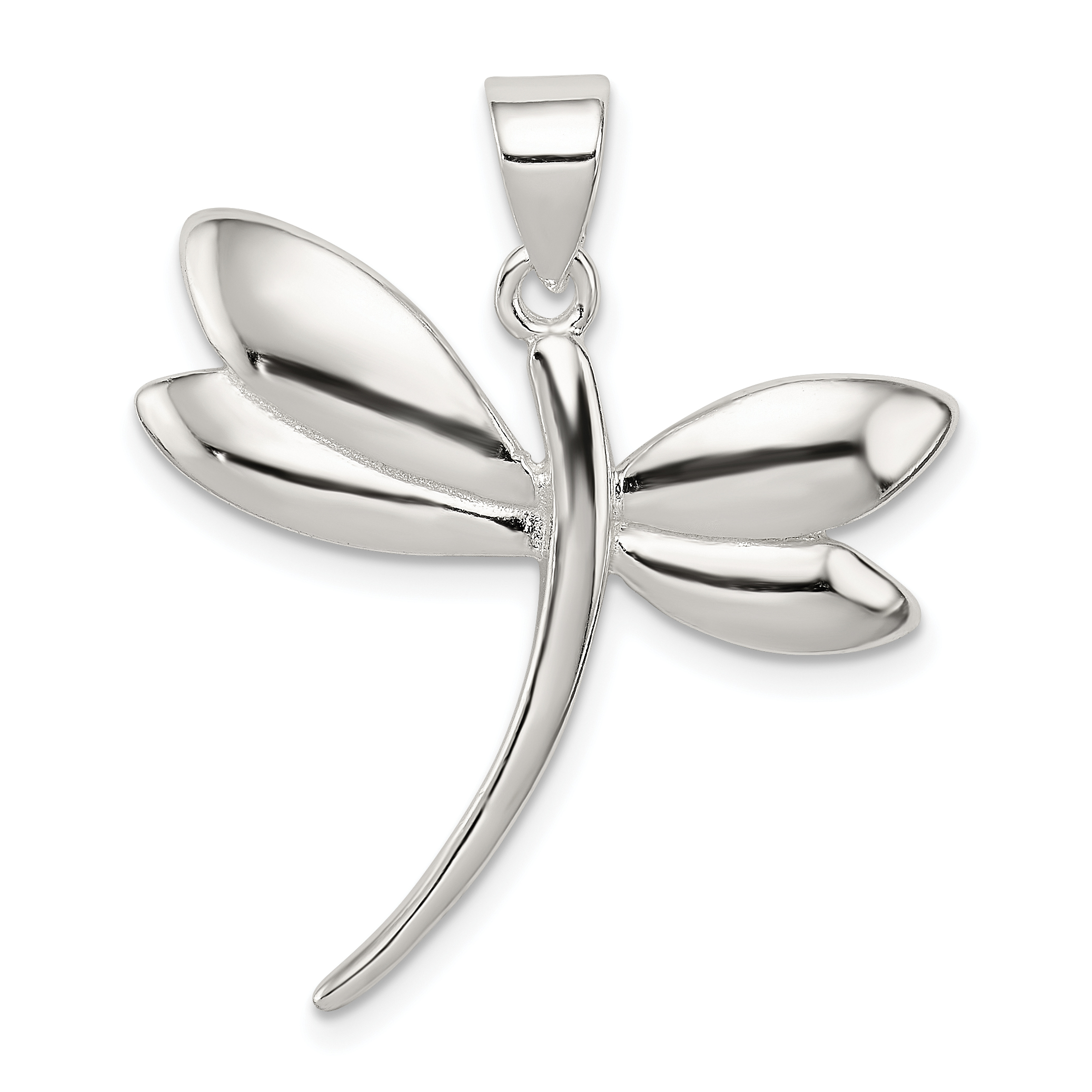 26mm x 24mm Solid 925 Sterling Silver Polished Dragonfly Pendant 26mm x 24mm Solid 925 Sterling Silver Polished Dragonfly Pendant